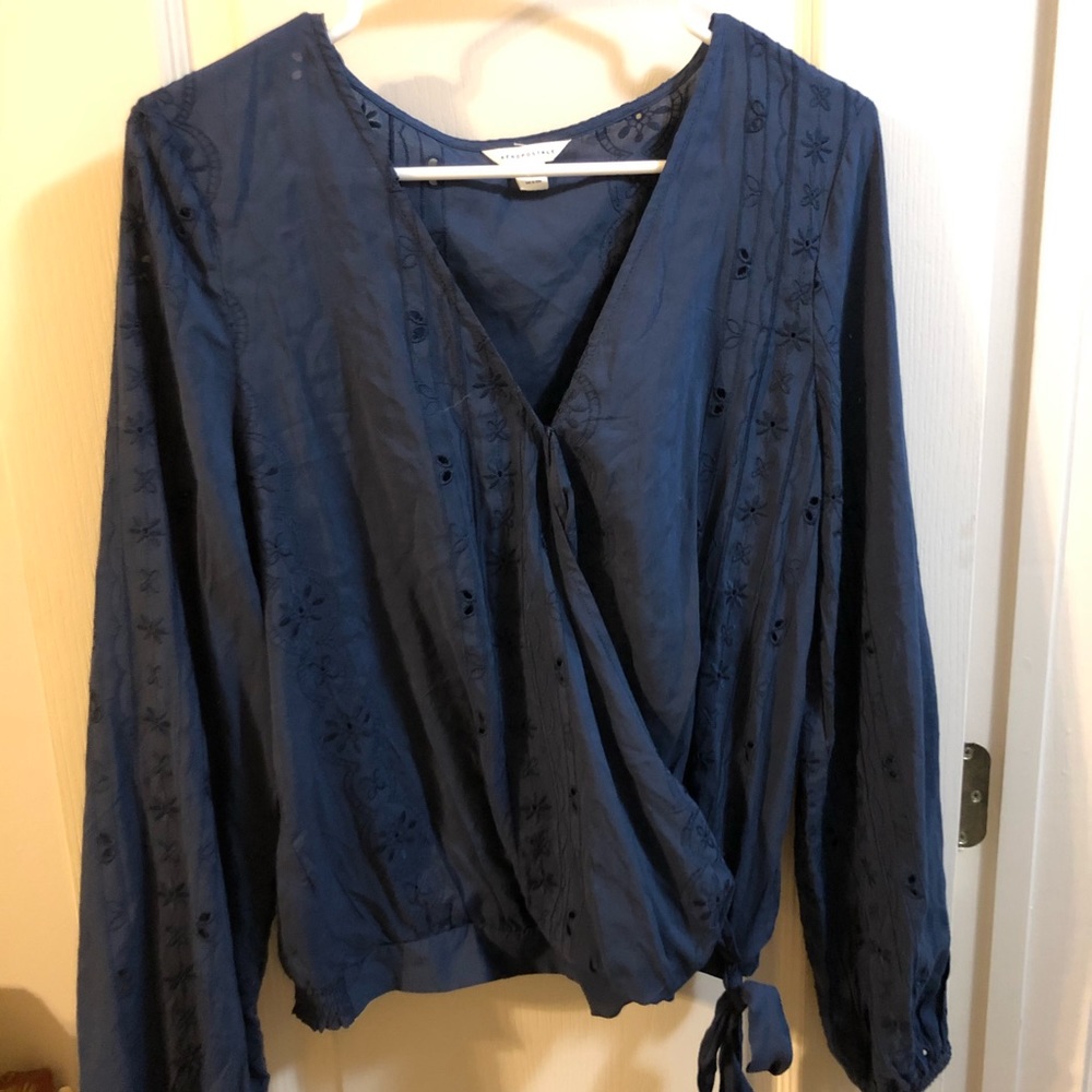 Aeropostale navy blue blouse